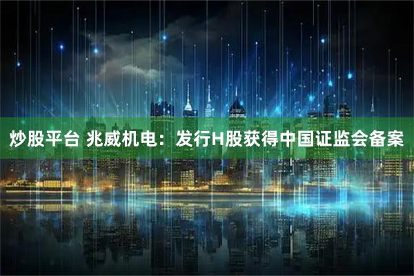 炒股平台 兆威机电：发行H股获得中国证监会备案